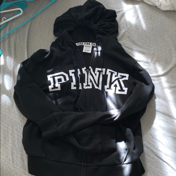 Victoria’s Secret PINK Black Zip Up Small - Picture 3 of 5